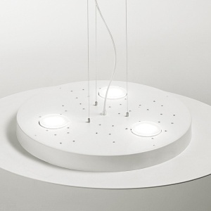 Lustra suspendata moderna Luna 60x72,5cm, alb sau gri 147420 universul-luminii.ro