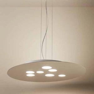 Lustra suspendata moderna Luna 60x72,5cm, alb sau gri 228300 universul-luminii.ro