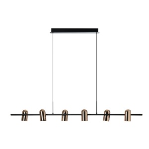 Lustra suspendata stil modern minimalist VIVI 6 negru/auriu