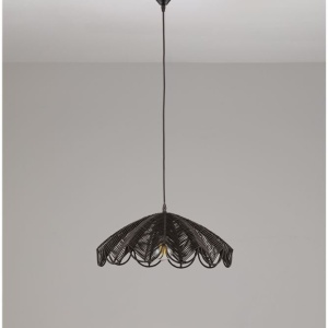 Lustra suspendata stil natural ratan negru FLARE - Img 3