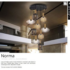 Lustra XXL moderna dimabila cu 9 pendule Norma 199180 universul-luminii.ro