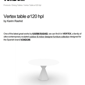 Masa de exterior / interior design modern premium VERTEX 120cm - Img 3