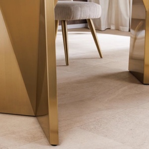 Masa design modern, Metal, Auriu, Marmura, Alb, EXTRAVAGANCIA 200cm, A-45929 VC - Img 11