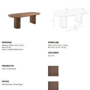 Masa dining design LUX din furnir de nuc 240cmx105cm - Img 8