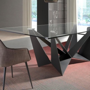 Masa dining design LUX Rectangular Black Steel 200x95cm - Img 6