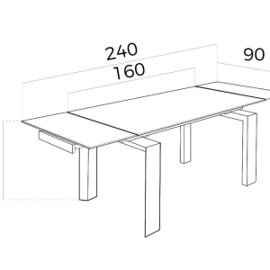 Masa dining extensibila design modern Walnut, 160-240x90cm AC-DT638B - Img 3