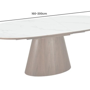 Masa extensibila, Ceramica Alba, Furnir nuc, UNIQUE 160-200cm - Img 7
