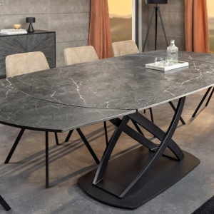 Masa extensibila cu design prin rotire Inception 130-190cm antracit - Img 2