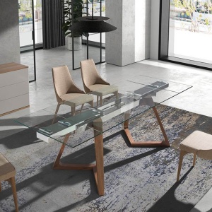 Masa extensibila deosebita design LUX Glass 160-240x90cm