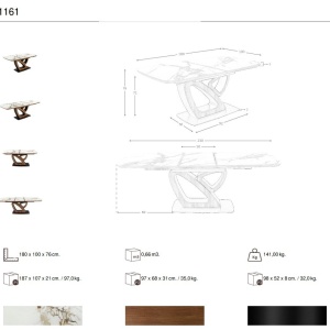 Masa extensibila deosebita design LUX Marble 180-230x100cm - Img 2