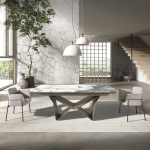Masa extensibila deosebita design LUX Marble 200-290x100cm - Img 5