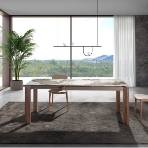 Masa extensibila deosebita design LUX Porcelain Marble 140-200cm