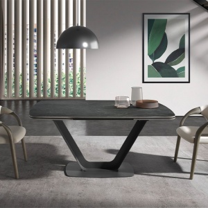 Masa extensibila deosebita design LUX Porcelain Marble 160-240cm - Img 6