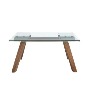 Masa extensibila deosebita design LUX Walnut-Glass 160-240x90cm - Img 8