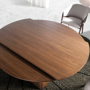 Masa extensibila eleganta design LUX Walnut Veneered 80-140x140cm - Img 7