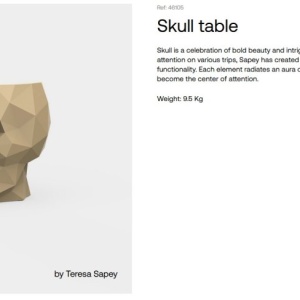Masa exterior/interior design decorativ SKULL TABLE, mat - Img 5