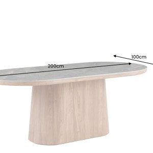 Masa ovala, Ceramica Alba, Furnir Nuc, UNIQUE 200cm A-46381 VC - Img 4