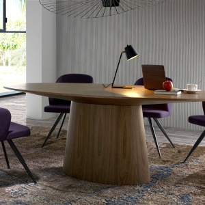 Masa ovala Walnut Veneered, 220x110cm AC-LE015 - Img 4