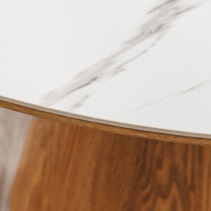 Masa rotunda, Ceramica Alba, Furnir Stejar, UNIQUE 120cm A-45143 VC - Img 7