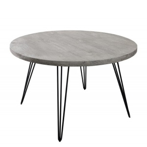 Masa rotunda design industrial vintage Scorpion 120cm Mango, gri