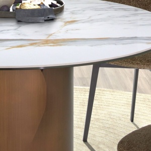 Masa rotunda design LUX Porcelain Marble 140cm - Img 7