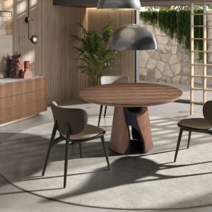 Masa rotunda design LUX Walnut 140cm - Img 4