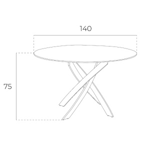 Masa rotunda design modern Veola, 140cm AC-F2133-140 - Img 2