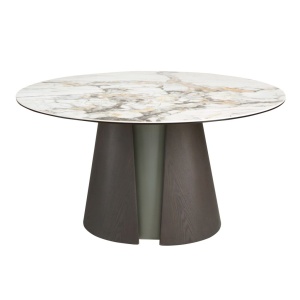 Masa rotunda Porcelain Marble Dark ash oak 150cm - Img 6