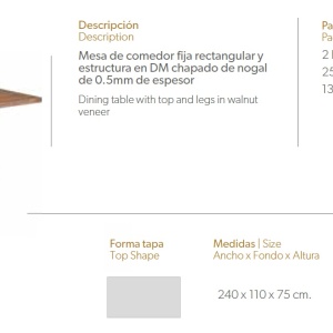 Masa solida design elegant Althea AC-CPM3775 - Img 3