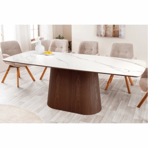 Masa sufragerie, Ceramica Alba, Furnir Nuc, UNIQUE 200cm A-45139 VC