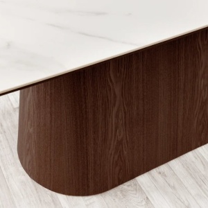 Masa sufragerie, Ceramica Alba, Furnir Nuc, UNIQUE 200cm A-45139 VC - Img 7