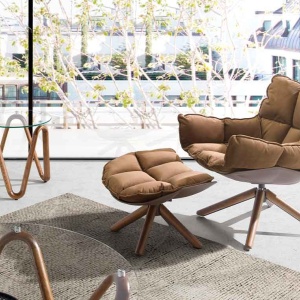 Masuta auxiliara design modern Walnut Round Corner - Img 7