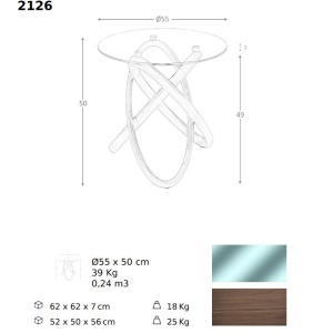 Masuta auxiliara design modern Walnut Round Corner - Img 9