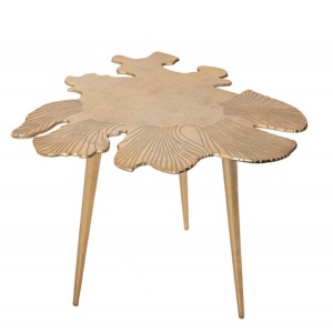 Masuta cu aspect deosebit Leaf 57cm, auriu