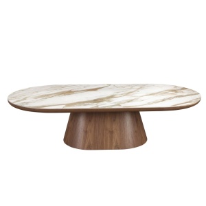 Masuta cu blat din marmura portelanata Walnut 160x80cm - Img 3