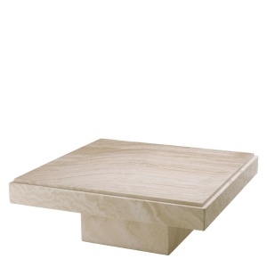Masuta de cafea design LUX din travertin Sartoria, 83x83cm - Img 4