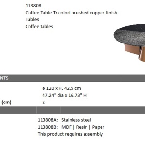 Masuta de cafea design LUX Tricolori, diam.120cm 113808 HZ - Img 2