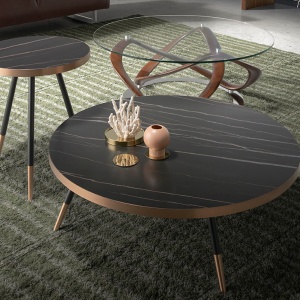 Masuta de cafea eleganta design LUX Walnut, 100cm - Img 5