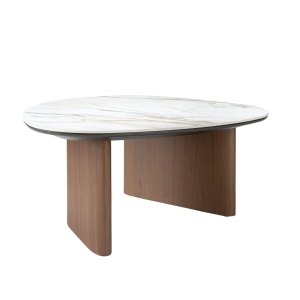 Masuta de cafea Porcelain Marble si lemn furniruit Walnut - Img 5