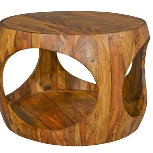 Masuta de cafea rotunda ORGANIC LOOP 60cm Sheesham - Img 5