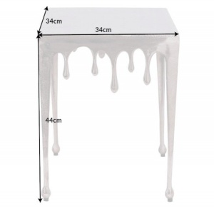 Masuta deosebita design picatura Liquid Line S 44cm, argintiu - Img 2
