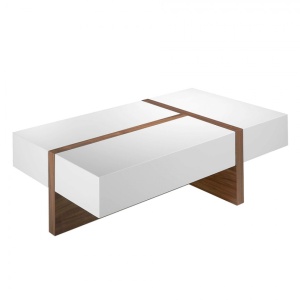 Masuta eleganta design LUX cu spatiu de depozitare Glossy White AC 2060