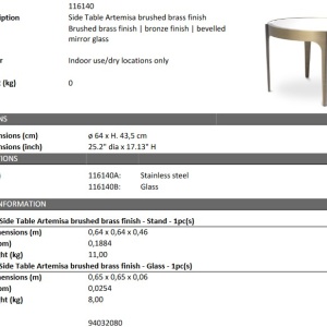 Masuta laterala design LUX Artemisa, alama periata 116140 HZ - Img 5