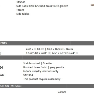 Masuta laterala design LUX Cole, granit gri 115545 HZ - Img 3