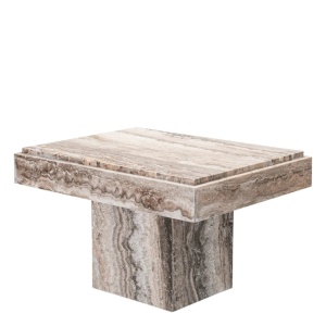 Masuta Laterala Design LUX, Travertin, Silver, Sartoria, 65x50cm - Img 5
