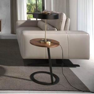 Masuta laterala moderna design LUX Wood and Black, 38cm
