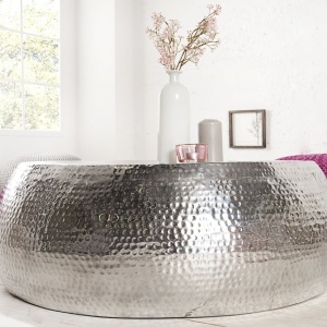 Masuta Living eleganta din metal Optik 80cm argintiu A-38396 VC - Img 3