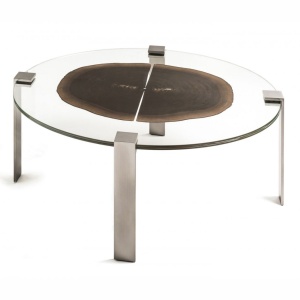 Masuta LUX ovala design Glass-Wood FORESTA H-41cm 7511928.70