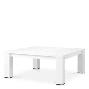 Masuta pentru interior/ exterior design LUX din aluminiu Vistamar alb, 101x101cm - Img 2