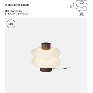 Mini Lampa de masa LED metal maro, sticla Nuvem - Img 6